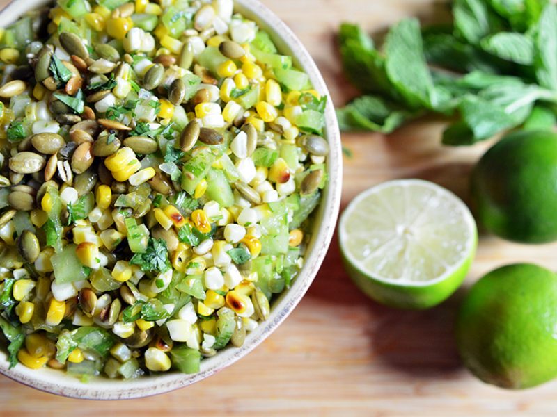 Corn and Green Tomato Salad