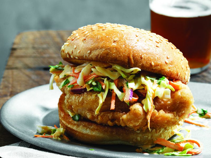 Beer Battered Chicken Sandwich. For the Fried Chicken book. PHOTO BY JOHN LEE COPYRIGHT 2014 JOHN LEE PICTURES|
